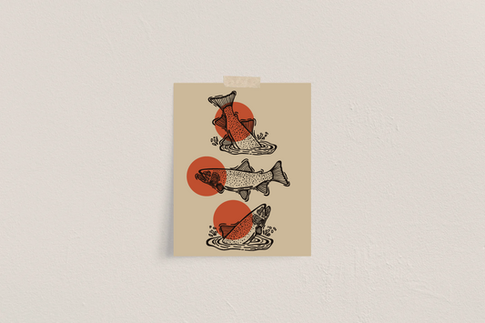 Rising Fish Print