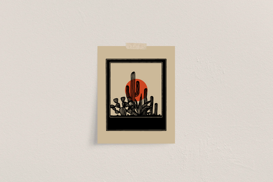 Polaroid Cactus Print