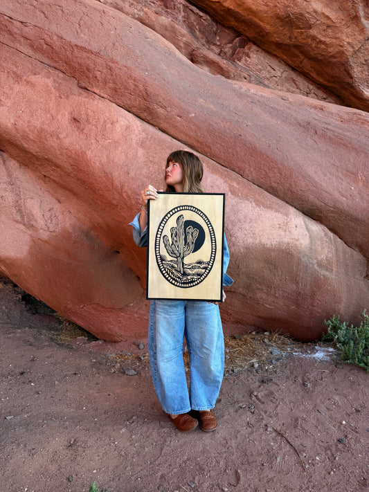 Desert Dreaming || Gouche Painting on Wood 16X23