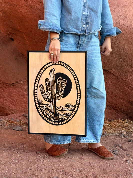 Desert Dreaming || Gouche Painting on Wood 16X23